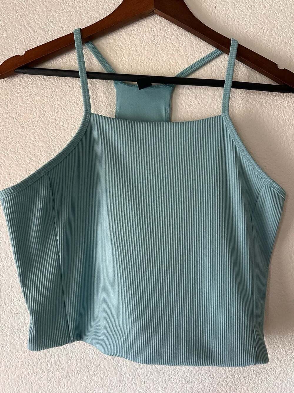 The North Face Ribbed Tank Top Size L Blue Cropped Activewear